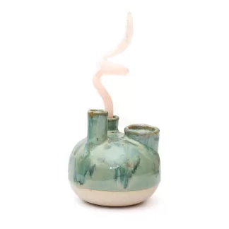 Corazón - Base para velas - Verde cascada